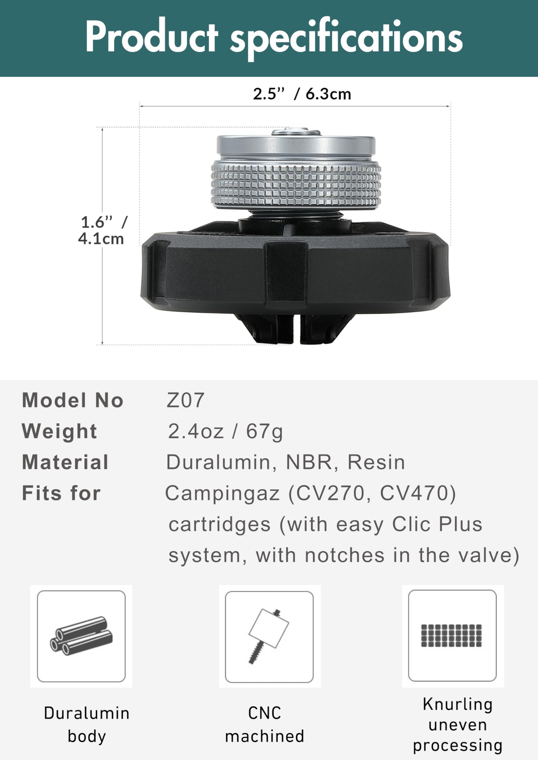 BazbeeStoop #007「Planet Da Htick」 camping moon CV Cartridges Adaptor for Easy-Click Bayonet